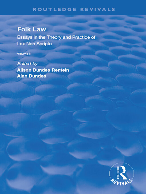 Upplýsingar um Folk Law eftir Alison Dundes Renteln - Biðlisti